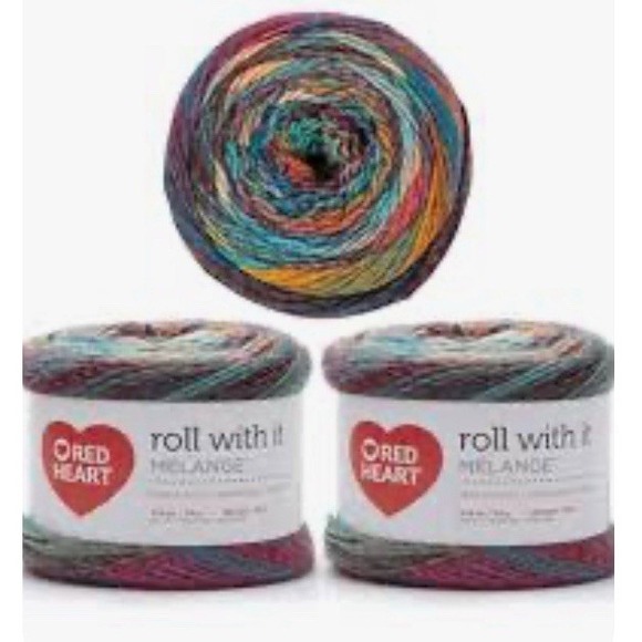 Red Heart Roll With It Melange Yarn Show Time  3 Skein Pack 389 Yards Each - Picture 1 of 7